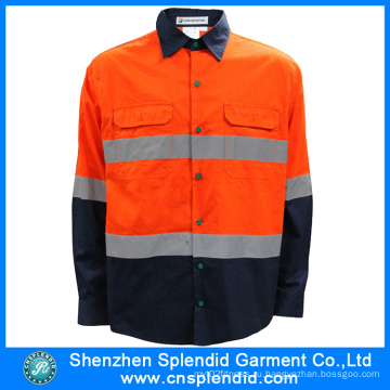 Высокая видимость одежды Мужская отражательная безопасность High Vis Shirt